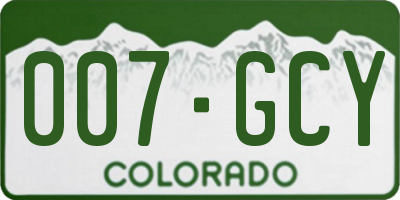 CO license plate 007GCY