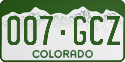 CO license plate 007GCZ