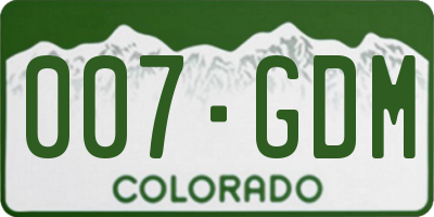 CO license plate 007GDM