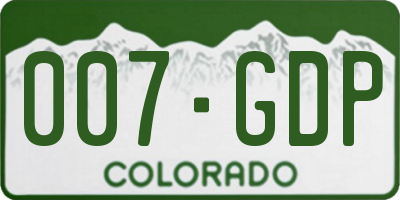 CO license plate 007GDP