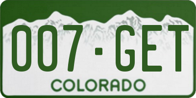 CO license plate 007GET