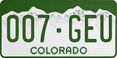 CO license plate 007GEU
