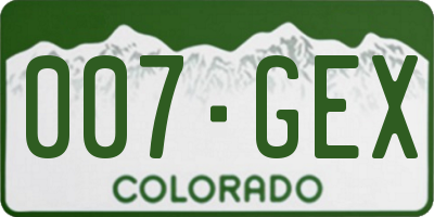 CO license plate 007GEX