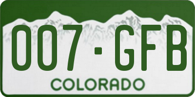 CO license plate 007GFB