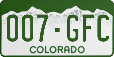 CO license plate 007GFC