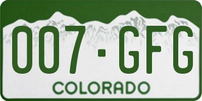 CO license plate 007GFG