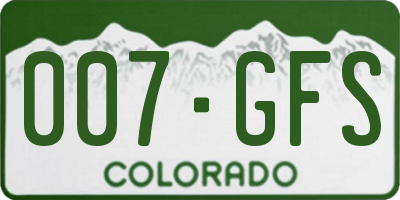 CO license plate 007GFS