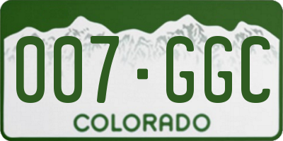 CO license plate 007GGC