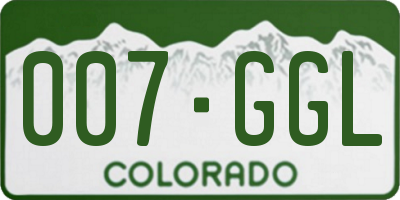 CO license plate 007GGL
