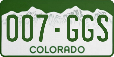 CO license plate 007GGS