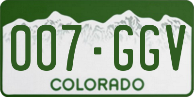 CO license plate 007GGV