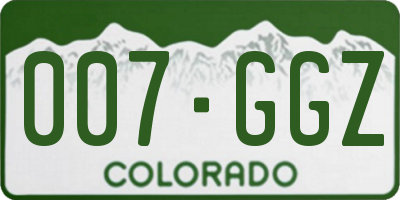 CO license plate 007GGZ
