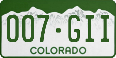 CO license plate 007GII