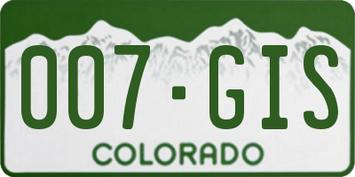 CO license plate 007GIS