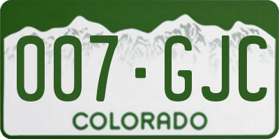 CO license plate 007GJC