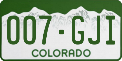 CO license plate 007GJI