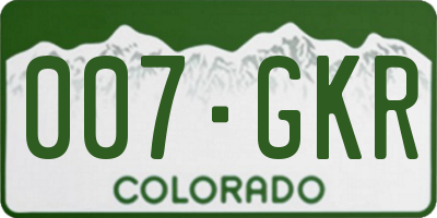 CO license plate 007GKR