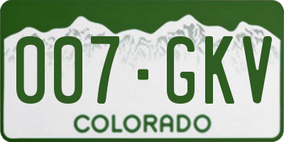 CO license plate 007GKV