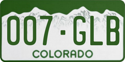 CO license plate 007GLB
