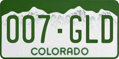CO license plate 007GLD