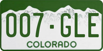 CO license plate 007GLE