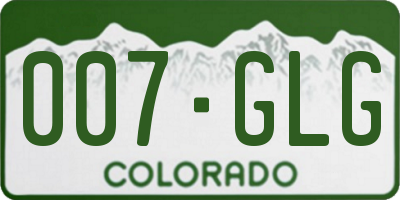 CO license plate 007GLG