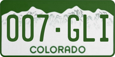CO license plate 007GLI
