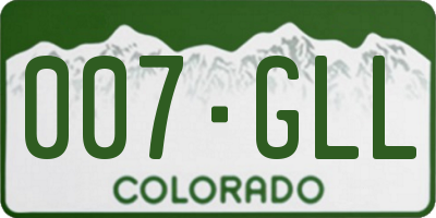 CO license plate 007GLL