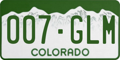 CO license plate 007GLM