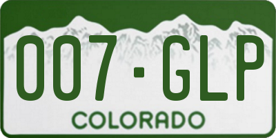 CO license plate 007GLP