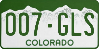 CO license plate 007GLS