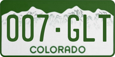 CO license plate 007GLT