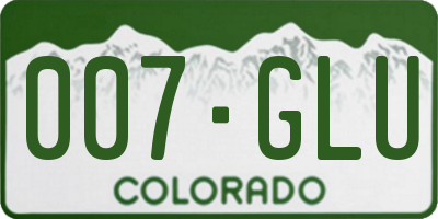 CO license plate 007GLU