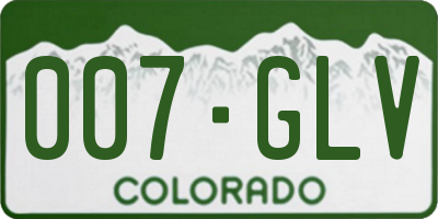CO license plate 007GLV