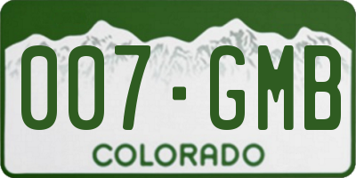 CO license plate 007GMB