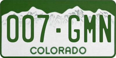 CO license plate 007GMN