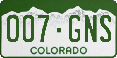 CO license plate 007GNS