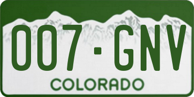 CO license plate 007GNV