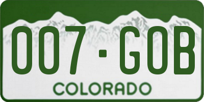 CO license plate 007GOB