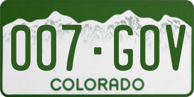 CO license plate 007GOV