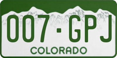 CO license plate 007GPJ