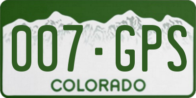 CO license plate 007GPS
