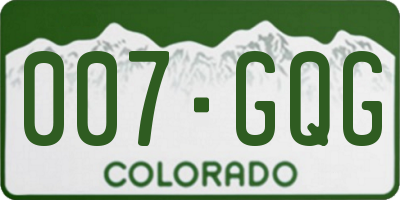 CO license plate 007GQG