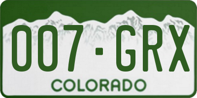 CO license plate 007GRX