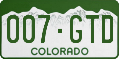 CO license plate 007GTD