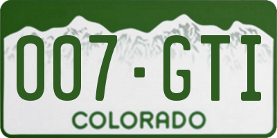 CO license plate 007GTI