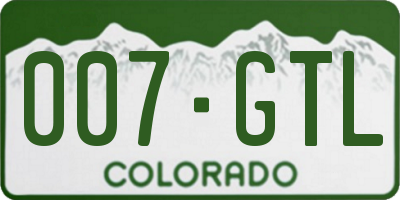 CO license plate 007GTL