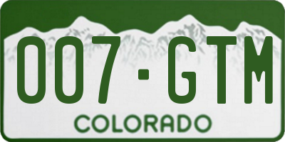 CO license plate 007GTM