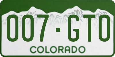 CO license plate 007GTO