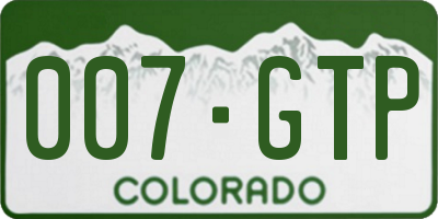 CO license plate 007GTP